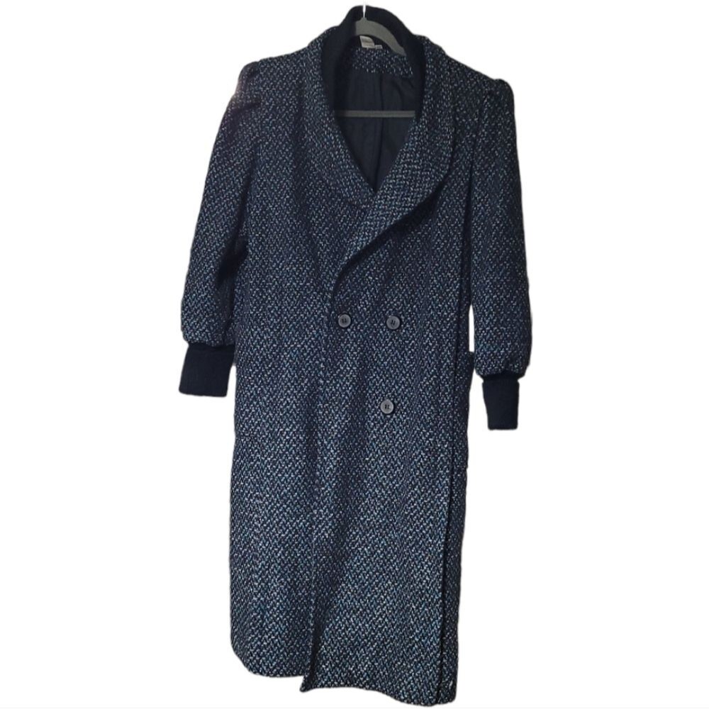 J. Gallery Vintage Blue Wool Trench Coat Womens 11/12